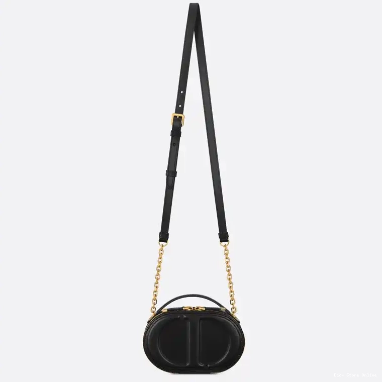 Cheap Camera Signature CD Oval Bag Calfskin Black Dior 0415 Hot Sale